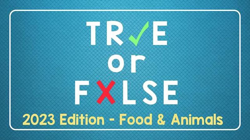 TRUE or FALSE - 2023 Edition: Food and Animals